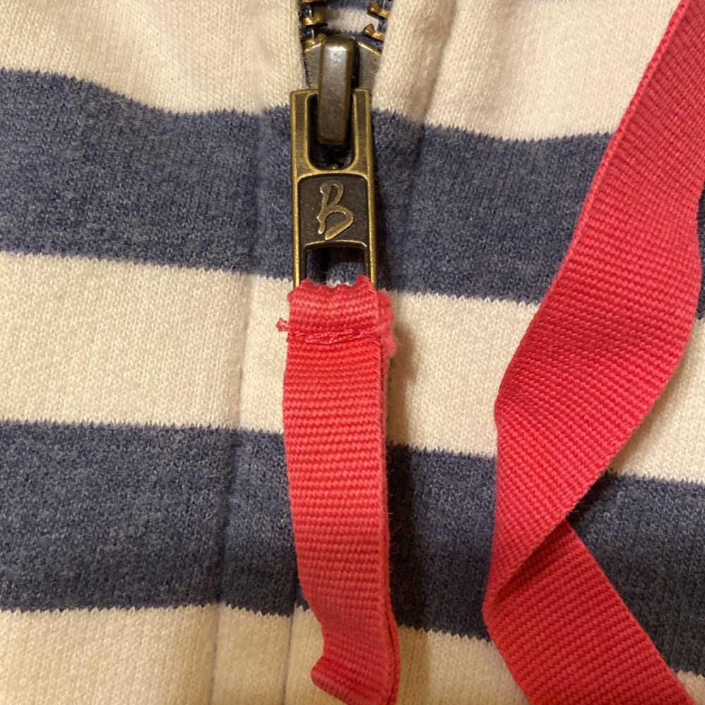 Boden Women’s Blue & White Striped Hoodie Pink accents Sz M EUC Medium Weight - Picture 9 of 17